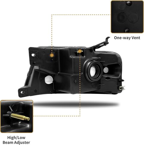 AS Headlight Assembly for 2004 2005 2006 2007 2008 Ford F150/ 2006 2007 2008 Lincoln Mark LT Headlamp with Chrome Housing Amber Reflector Driver and Passenger Side in Saudi Arabia