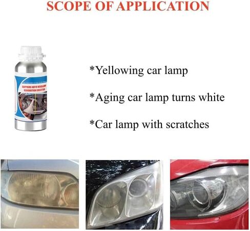 600ML Headlight Restoration Liquid,Automobile Headlight Lens Polish Repair Liquid, Car Headlight Scratch Restoring Fluid for Repair Headlight Yellowing, Haze, Scratches in Kuwait