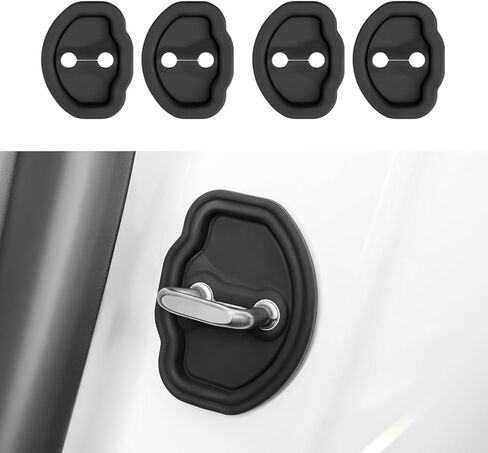 ThinSGO for Tesla Model Y Model 3 Car Door Lock Cover Protector Doors Stopper Guard Set Protection Latches Covers for Tesla Model Y Model 3 in Saudi Arabia