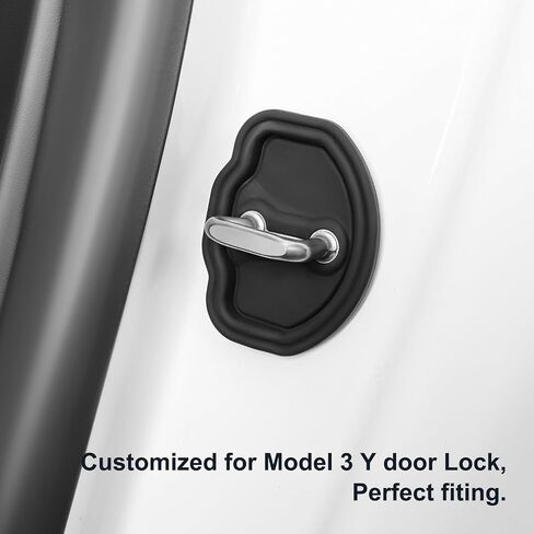 ThinSGO for Tesla Model Y Model 3 Car Door Lock Cover Protector Doors Stopper Guard Set Protection Latches Covers for Tesla Model Y Model 3 in Saudi Arabia