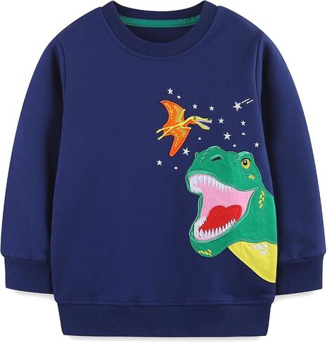 Toddler Boys Sweatshirt Round Neck Cotton Long Sleeve Sweatshirt 2-7T in Saudi Arabia