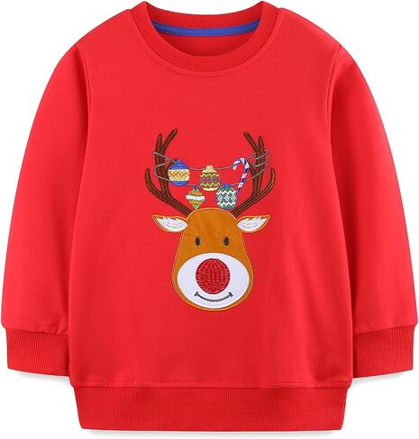 سويت شيرت للأطفال الصغار برقبة دائرية من القطن بأكمام طويلة 2-7T in Kuwait