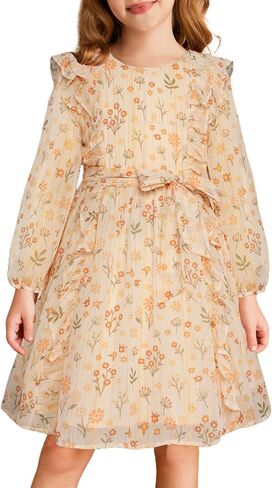 GRACE KARIN Girls Fall Dress Long Sleeve Floral Holiday Party Dresses for Girl 5-12Y in Saudi Arabia