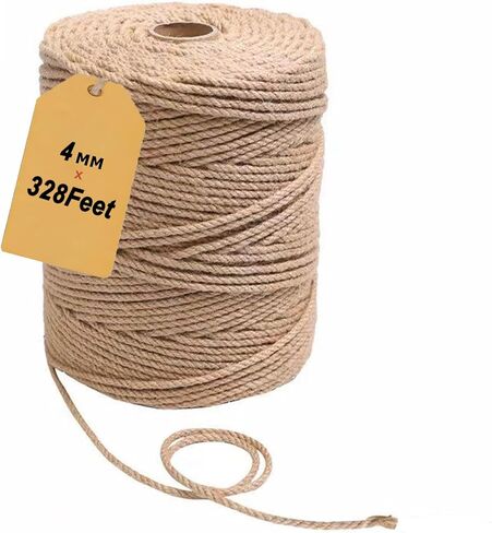Natural Jute Twine,3ply Jute Twine 656 Feet Long Brown Twine String Rope for Crafts,Gift Wrapping,Gardening,Packing and Home Decor 2mm Jute Twine in Kuwait
