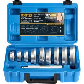 10-Pieces Wheel Bearing Press Kit: Includes Seal Driver, 9 Bearing Adapters, and Seal Installer for Efficient Bearing Installation, Universal Bearing Race and Seal Bushing Driver Install Set