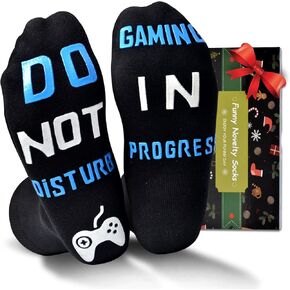 Christmas Stocking Stuffers Gaming Socks - Funny Gaming Gifts for Teen Boys Men Birthday Gifts for Women Him Gamer Socks