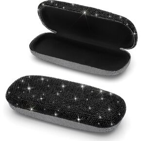 Soleebee Bling Hard Shell Eyeglasses Case, Crystal Protective Glasses Case Fits Most Glasses Portable Travel Sunglasses Case in Kuwait