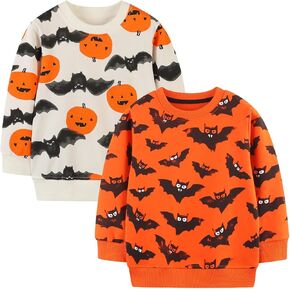 LMYOVE 2 Pack Toddler Boys Dinosaurs Sweatshirts Halloween Christmas Novelty Long Sleeve Pullover Crewneck Tops Shirts in Kuwait