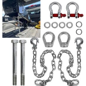 Trailer Ultimate Connection Safety Chains Kit - 5th Wheel & Gooseneck | High-Strength Material, Suitable for Various Trailers | Easy Installation, Ideal Choice for Trailer Enthusiasts