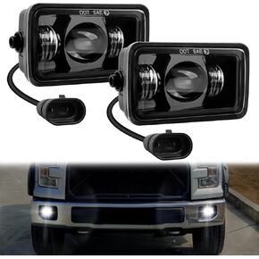 2PCS LED Fog Lights Compatible with 2006-2014 Ford F-150 accessories, OEM Replacement Front Bumper Driving 4-inch Round Fog Lamp Kit