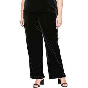 Alex Evenings Women's Velvet Plus Size Full Length Slim Leg Formal Dress Pant