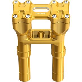 Gold Modular Kickback Isolated Handlebar Riser 8"/ 7"/6"/5" Inclined Elevation Yardage Compatible with Harley Dyna Convertible FXDS-Conv 1994-2000, Dyna Wide Glide FXDWG 1993-2017, See Fit