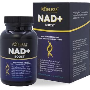 Ageless NAD+ Supplement - Nicotinamide Riboside Supplement for Healthy Aging and Cognitive Function - Promotes Endurance and Energy - 90 Count