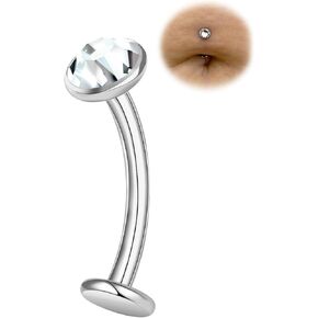 14G Titanium Floating Belly Button Ring Internally Threaded Navel Ring Lightweight Body Piercing Jewelry Hypoallergenic Barbell Ring