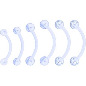 14G Plastic Pregnancy Maternity Belly Button Navel Rings Retainer Bioflex Plastic Silicone Flexible 10mm 12mm 14mm 16mm Long Bar