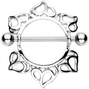 Heart Engulf WildKlass Nipple Shield WildKlass Ring 316L Surgical Steel (Sold as Pair)