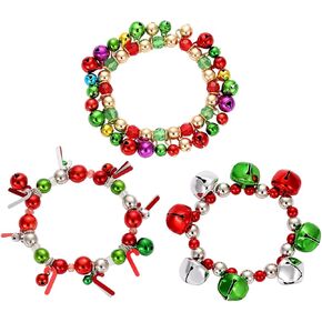 Christmas Colorful Bell Beads Link Bracelet for Women Christmas Jewelry Set Gift