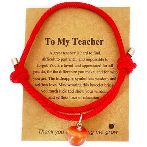 Teacher Appreciation Gifts Bracelet for Women Men, Red String Teacher Bracelets, Teacher Must Haves