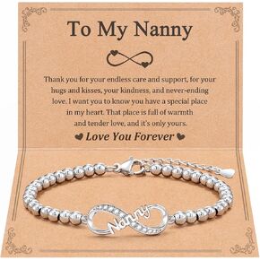 Tarsus Infinity Love Heart Bracelets Gifts for Sister/Bestie/Daughter/Grandma/Nana/Granny/Nanny/Auntie, Birthday Christmas Valentines Day Gifts for Women Best Friend Girls