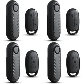 110dB Loud Anti Theft Vibration Sensor Alarm Systems for Electric Bike Motorcycle Golf Car Trailer Mailbox Garage Door Waterproof Home Security Bike Accessories Bike Alarm with Remote(4 Pack)