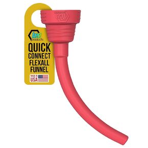 FlexAll Threaded Funnel, Single-Piece Nitrile Rubber, Suitable for Autos, Tractors, Boats, Chainsaws, Trimmers, Directly Screws on to Bottles - Fits Gallon, Quart & Pint Containers