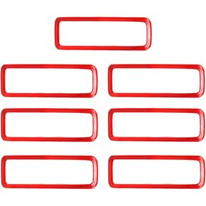 UOIENRT 7 Pcs Red Hood Vents Cover Trim, Replacement for Jeep Wrangler JL JLU 2018-2024, Replacement for Jeep Gladiator JT 2020-Up