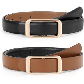 JASGOOD Women Reversible Leather Belt for Pants Jeans Ladies Waist Belt for Dresses