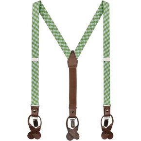 Jacob Alexander Boys' Gingham Checkered Pattern Suspenders
