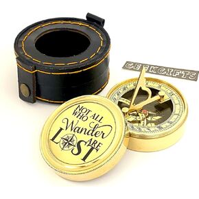 Brass Compass - Pocket Compass - Nautical Compass - NOT All WHO Wander are Lost - Handmade Gift - Gift for Men - Steampunk Accessory for Men - Compass Gift for Him - Unique Gifts for Men