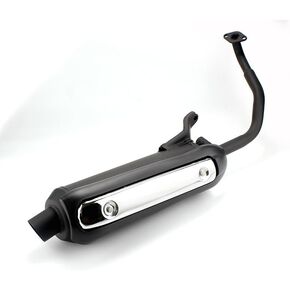 Mokuo Muffler Exhaust Header Tail Pipe for Gy6 125cc 150cc TaoTao Vitacci Spark Zoom 150 Gas Engine Scooters Ideal for Moped Gator 150 f2 Riders