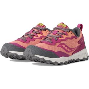 Saucony Peregrine KDZ Shield Sneaker, Berry/Coral, 3.5 US Unisex Big Kid