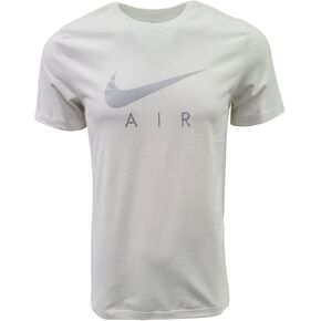 Nike Mens Swoosh Air Metallic Graphic Tee (Large, White/Silver)