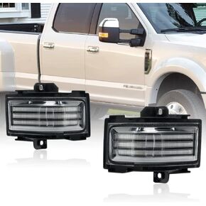 NJSBYL Led Side Mirror Marker Lamp For Ford F150 F250 F350 F450 F550 2017 2018 2019 2020 2021 2022 2023 Super Duty Switchback White Driving Parking Light Amber Turn Signal Lights Clear Lens