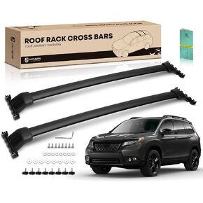 YHTAUTO Car Roof Rack Cross Bar Compatible with Honda Passport 2019-2023 w/Raised Rails Fixed Point, 165 Lbs Aluminum Alloy Cargo Bar for Rooftop Tent Kayak Bike Luggage Snowboard Ski Board Canoe