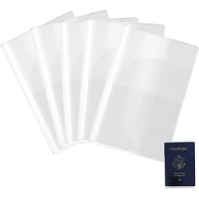 5Pcs Passport Holder for Travel Transparent Plastic Passport Protector Clear Vinyl Transparent Passport Holder Travel Document Organizer