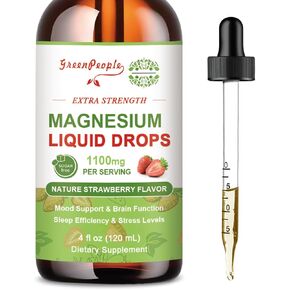 17-in-1 Triple Magnesium Complex Supplement 1100mg, Magnesium Liquid Drops with Magnesium Glycinate 400mg & Citrate 500mg, Pineapple Flavor, Calm Mood, Muscle & Sleep for Adults, 4 fl. oz