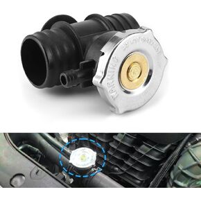 1 PC Car Radiator Cap Connector, Radiator Coolant Four-way Filler + Protective Cap, Replacement OEM #55116901A Accessories, Compatible with Chrysler 93-07 Dodge Wrangler Jeep (Black)