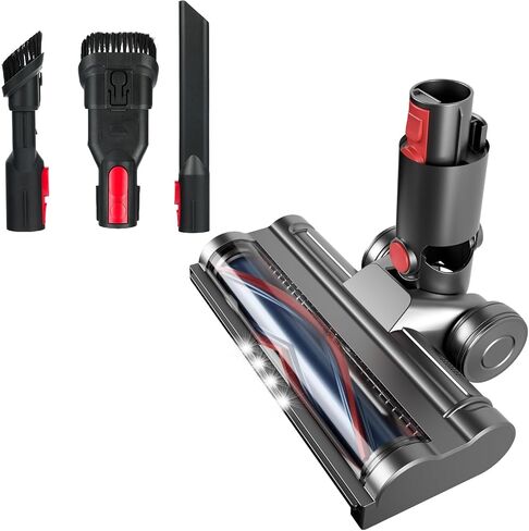 Vacuum Attachments for Dy.Son V15 V11 V10 V8 V7 Cordless Stick Cleaners, Hardwood Floor Attachments with 2 Replacement Parts - Soft Roller Brush Head with 4 LED Light & Flexible Big Rollers in Saudi Arabia