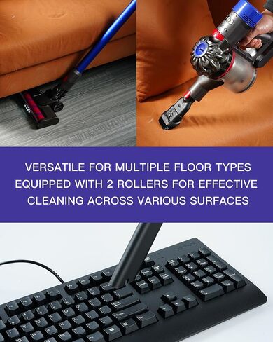 Vacuum Attachments for Dy.Son V15 V11 V10 V8 V7 Cordless Stick Cleaners, Hardwood Floor Attachments with 2 Replacement Parts - Soft Roller Brush Head with 4 LED Light & Flexible Big Rollers in Saudi Arabia