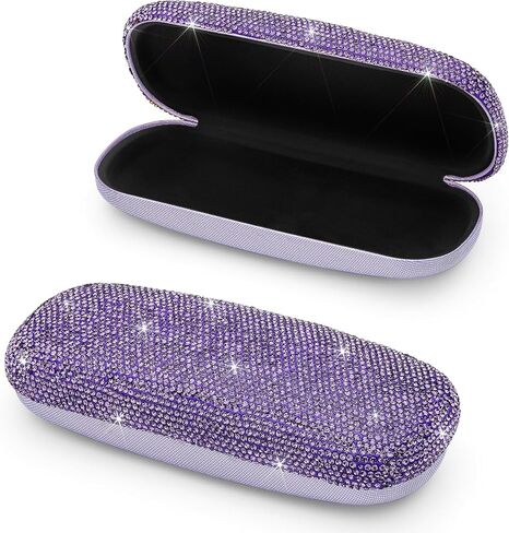 Soleebee Bling Hard Shell Eyeglasses Case, Crystal Protective Glasses Case Fits Most Glasses Portable Travel Sunglasses Case in Saudi Arabia