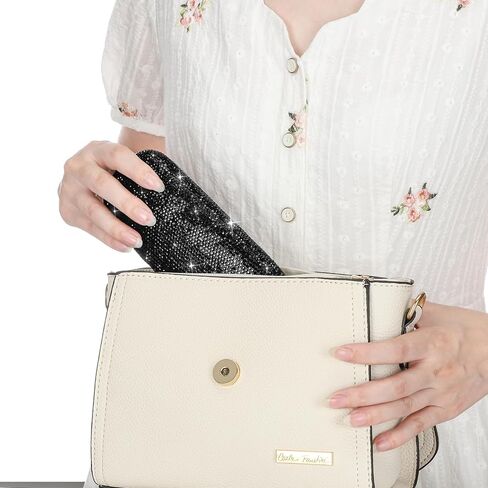 حافظة نظارات Soleebee Bling ذات الغلاف الصلب، حافظة نظارات واقية من الكريستال تناسب معظم النظارات المحمولة أثناء السفر in Kuwait