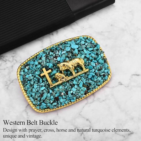 Vintage Turquoise Belt Buckle Women Men Western Cowgirl Cowboy Rodeo Bull Horse Cross Belt Buckles for Women in Saudi Arabia