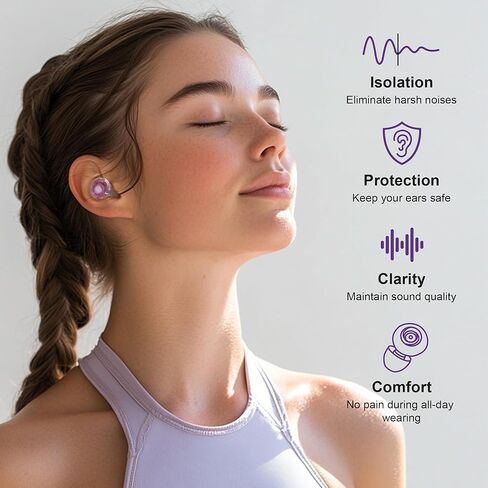 سدادات أذن للحفلات الموسيقية، عبوتان من سدادات الأذن عالية الدقة، سدادات أذن سيليكون قابلة لإعادة الاستخدام للحفلات الموسيقية والهذيان والعمل والموسيقيين، 5 أزواج من أطراف الأذن بمقاس S/M/L، سدادات أذن للحفلات الموسيقية 18-25 ديسيبل لإلغاء الضوضاء (أزرق) in Kuwait