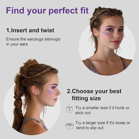 سدادات أذن للحفلات الموسيقية، عبوتان من سدادات الأذن عالية الدقة، سدادات أذن سيليكون قابلة لإعادة الاستخدام للحفلات الموسيقية والهذيان والعمل والموسيقيين، 5 أزواج من أطراف الأذن بمقاس S/M/L، سدادات أذن للحفلات الموسيقية 18-25 ديسيبل لإلغاء الضوضاء (أزرق) in Kuwait