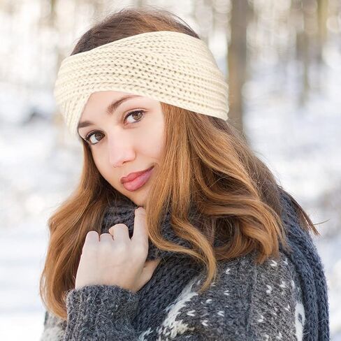 DRESHOW Winter Knit Chunky Headbands for Women Crochet Turban Knitted Ear Warmer Head Wrap Winter Accessories 4 Pack in Kuwait