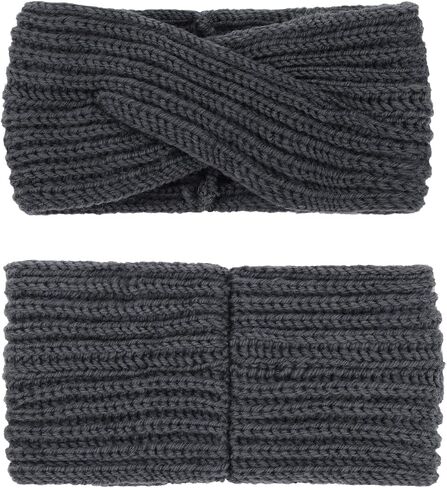 DRESHOW Winter Knit Chunky Headbands for Women Crochet Turban Knitted Ear Warmer Head Wrap Winter Accessories 4 Pack in Kuwait