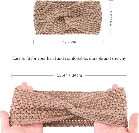 DRESHOW Winter Knit Chunky Headbands for Women Crochet Turban Knitted Ear Warmer Head Wrap Winter Accessories 4 Pack in Kuwait