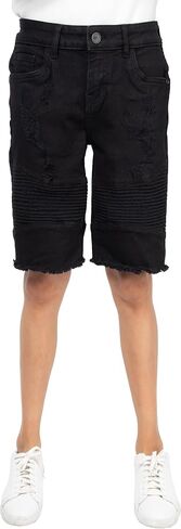 شورت X RAY للأولاد، شورت جينز مطاطي للأولاد والبنات الصغار، شورت جينز موتو بايكر وأزياء ممزقة للأولاد in Kuwait