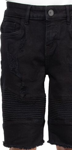 شورت X RAY للأولاد، شورت جينز مطاطي للأولاد والبنات الصغار، شورت جينز موتو بايكر وأزياء ممزقة للأولاد in Kuwait