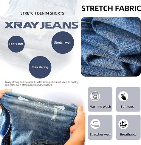 شورت X RAY للأولاد، شورت جينز مطاطي للأولاد والبنات الصغار، شورت جينز موتو بايكر وأزياء ممزقة للأولاد in Kuwait